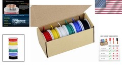23ft 20AWG Silicone Wire – Tinned Copper, Flexible, 6 Colors for Electronics