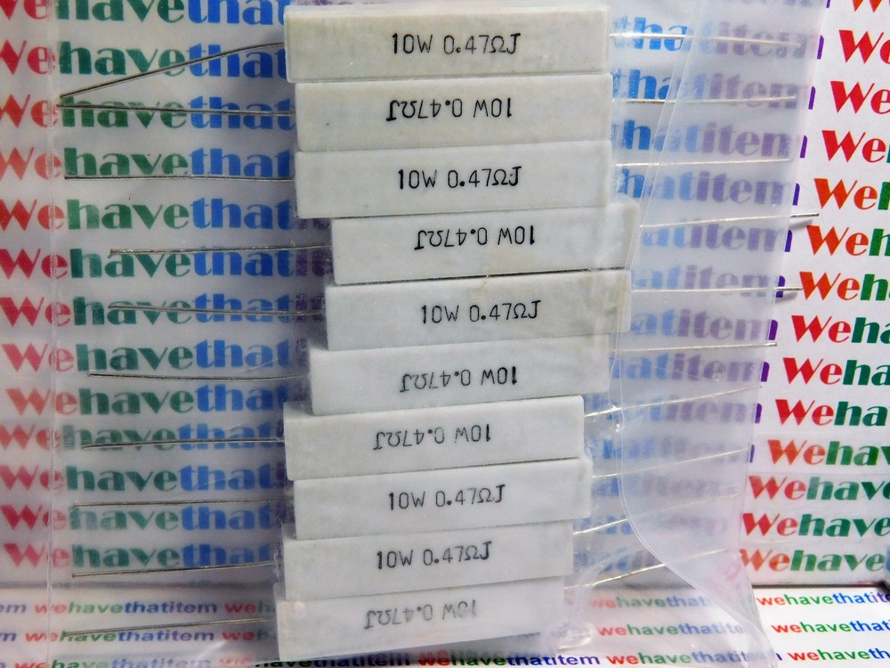 .47ohm 10w AXIAL CEMENT RESISTOR / 10 PIECES (qzty)