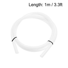 Silicone tube, 6mm ID x 8mm OD 1m rubber pipe for pump transfer white