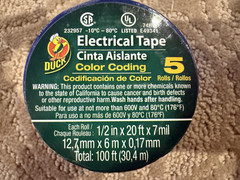Assorted Colors Vinyl Electrical Tape, 20 Ft. Rolls, 5-Pk. – 299020 ~ NEW