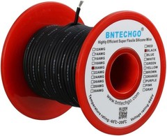 20 Gauge Silicone Wire Spool 100 Ft Black Flexible 20 AWG Stranded Tinned Copper