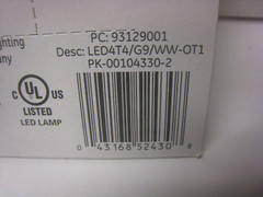 GE 4W T4 LED Bulb -93129001 40 watt replacement – G9 loop pin base 400 Lumens
