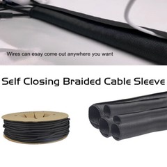 Cable Protectors Resist High Temp Self-Closed Split Braided Wire Sleeving Tube