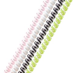 Spiral Cable Protector for USB Cord Sleeve 4.6 Feet Each Pink,White,Green,Black