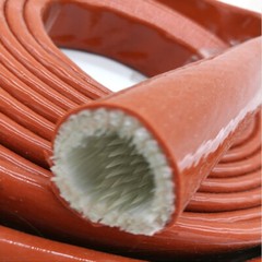 Silicone / Fibreglass Fire Sleeving Protective Heat Shield Sleeve Black Red Blue