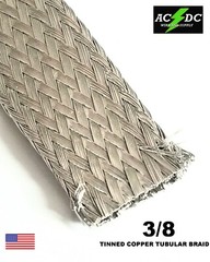 10 FEET 3/8″ BRAIDED GROUND STRAP GROUNDING TINNED Copper TUBULAR Braid USA