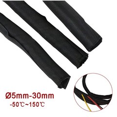 Black Braided Sleeving Self Closing – Braid Cable Wiring Harness Loom Protection