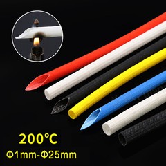High-TempSilicon Fiber Glass Insulated Sleeve, 1-25mm Braided for Industrial Use