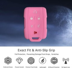 Remote Key Fob Cover Case Protector for Suburban Yukon XL 2015-202 Color: Pink