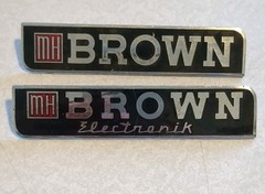 Lot of 4 MH Brown Electronik Badges Emblem Logo Honeywell Electronic