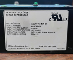 ACData AC2050M-NA-07 TRANSIENT VOLTAGE SURGE SUPPRESSOR PRE-OWNED GOOD CONDITION