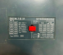Stromberg OKYM-7G21 900 A 700 HP 600 V 3 PH 125 Coil Motor Contactor. Tested!