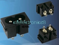 5Pcs AC250V 2.5A IEC320 C8 Male 2 Pins Power Inlet Socket Panel Embedded CA NEW