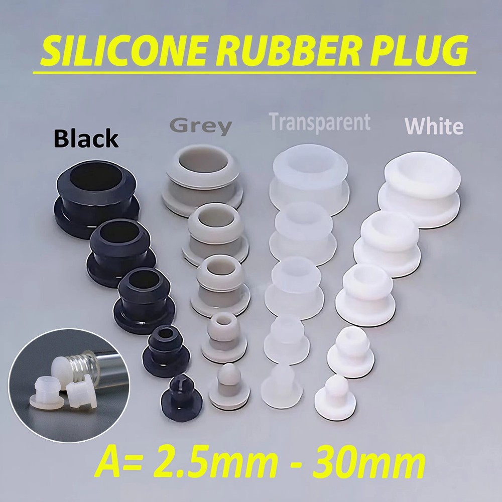 2.5mm~30mm Silicone Rubber Grommet Plug Bung Cable Wiring Protect Bushes Snap-on