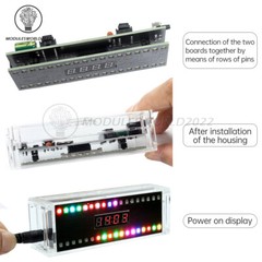 DIY Digital Clock Kit Voice Control Music Spectrum Display LED Electronic Kit