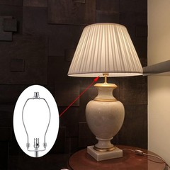 7 Inch Lamp Harp Kits Nickel Finish 3/8 Inch Saddle Base Holes Light Duty Pack