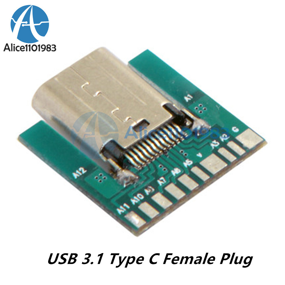 1-10PCS 24Pin USB 3.1 Type C Female Plug Socket Connector SMT Type PCB Board
