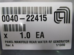 AMAT 0040-22415 PANEL MANIFOLD REAR WATER RF GENERATOR, 103138