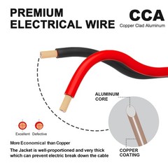 18 Gauge 100FT Electrical Wire, 18/2 AWG Red Black Hookup Cable for LED Strips,