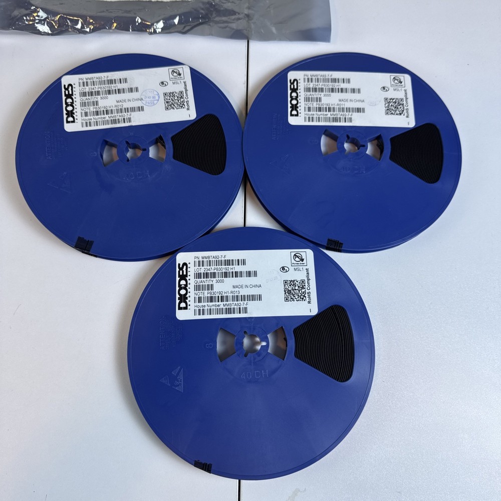 9000PCS MMBTA92-7-F MMBTA92 DIODES NEW Diodes Incorporated 3 Rolls 3000 Per Roll
