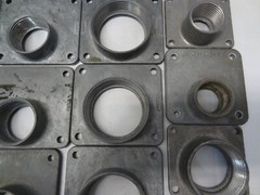 LOT OF (19) MISC. CONDUIT METER HUB SOCKETS + (50) REDUCING WASHERS