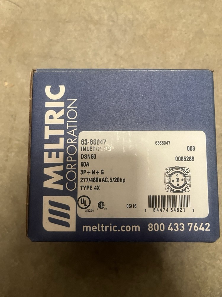Meltric 63-68047 Inlet Plug DSN60 Inlet