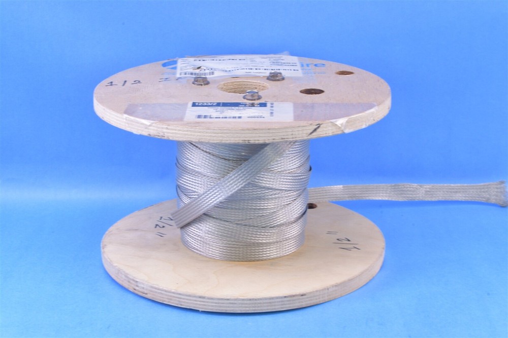 Alpha Wire 100′ 1/2″ Width Flat Ground Braid 0.500″ 10 AWG Copper Tinned