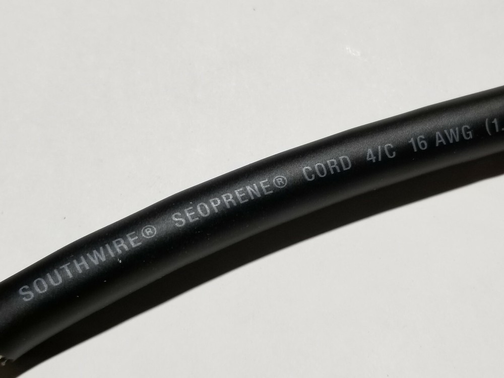 NEW Southwire 550464 16/4C Seoprene SEOOW 105C 600V Power Cable Cord Black