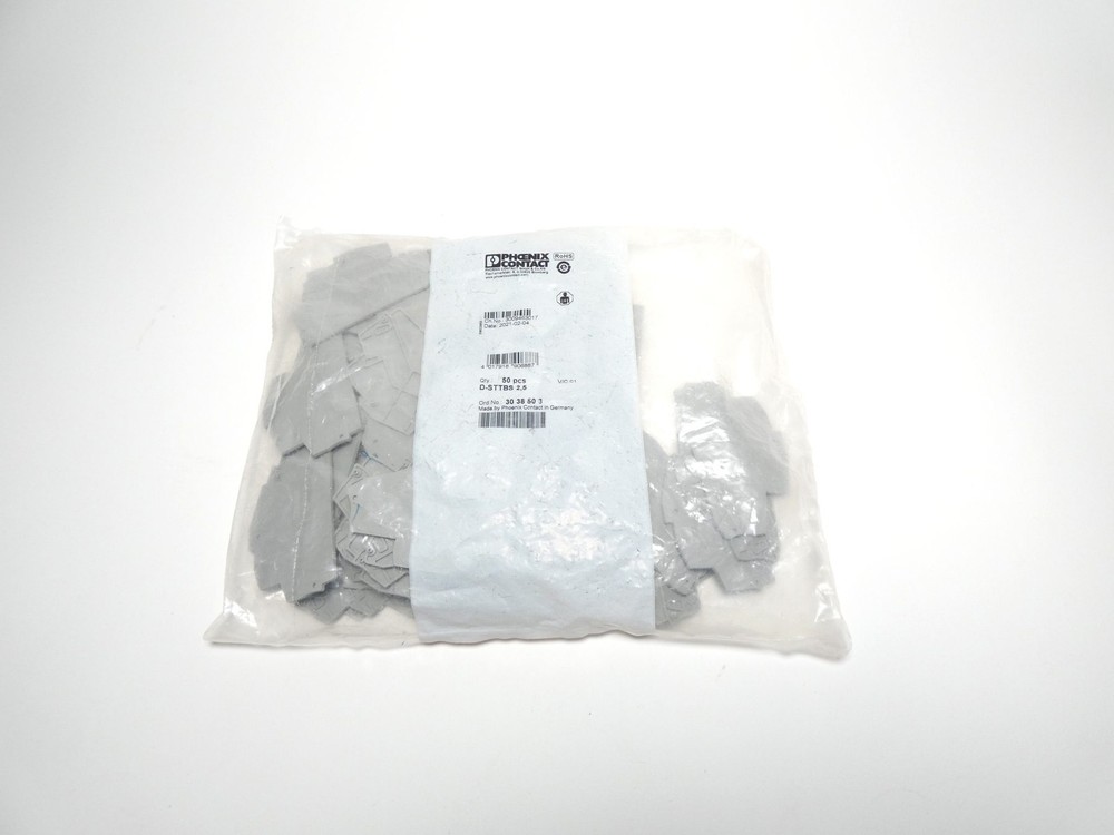 *Lot of 50* Phoenix Contact 3038503 D-STTBS 2,5 Gray Terminal Block End Cover…