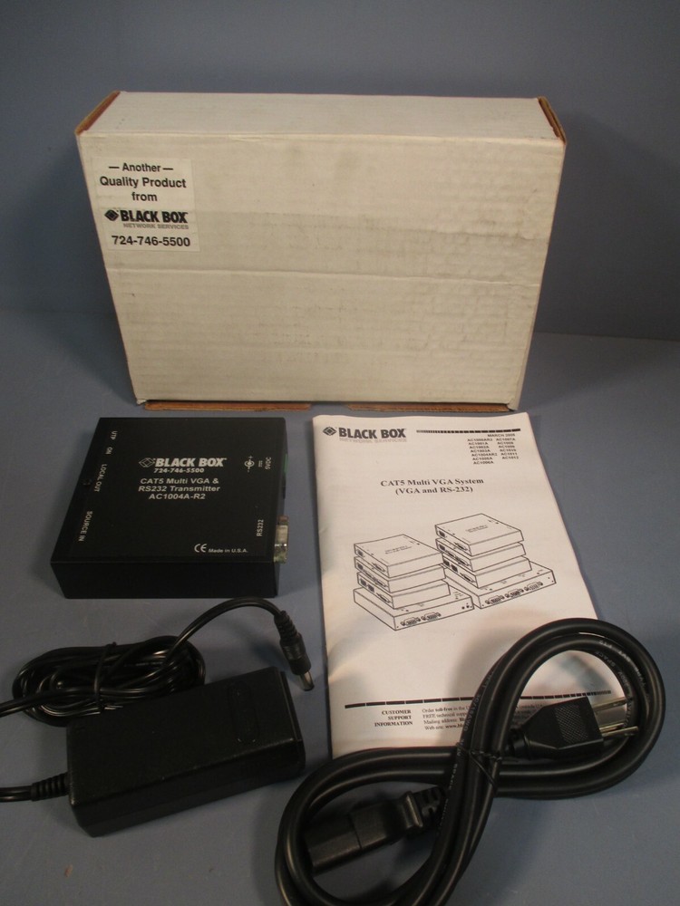 BLACK BOX CAT5 MULTI VGA/AUDIO SYSTEM EXTENDER TRANSMITTER RS-232 AC1004A-R2