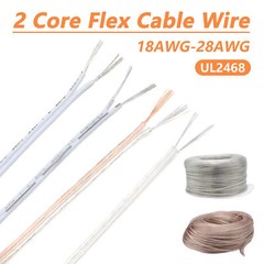 2 Core Flex Cable AWG Multicolor Stranded Electrical Flex Wire UL2468 Wire 18-28