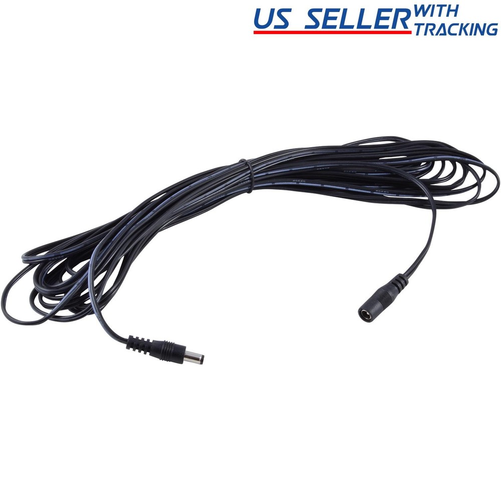 33ft DC Power Extension Cable 5.5mm x 2.1mm Male Female Cord 33 feet/10M 20AWG