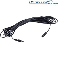 33ft DC Power Extension Cable 5.5mm x 2.1mm Male Female Cord 33 feet/10M 20AWG