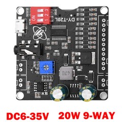 20W 9 Way MP3 Player Voice Playback Module DC6V-35V D-class Custom Audio Board