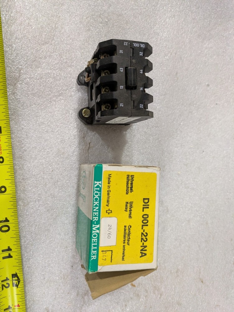 KLOCKNER MOELLER DIL 00L-22-NA 24V 60HZ AWG 14 AWG 12 300VAC