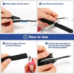 Split Wire Loom Tubing Power Cord Protector Cable Sleeve Wires Management Wrap