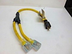 POWER FIRST 3 ft. L5-30P Cord Adapter; Max. Amps: 20.0, Number of Outlets: 2