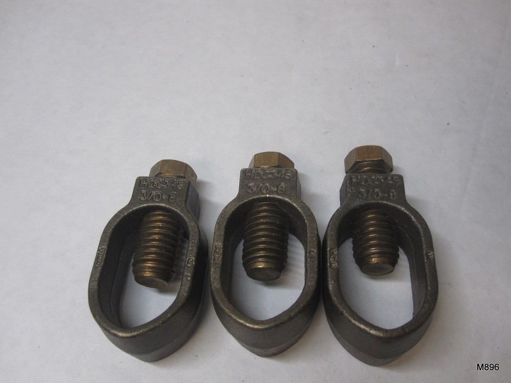 Pack of 3 | HDC34SP Ground Rod Clamp, Rod to Conductor 3/4″ DIA #8 Solid-3/0
