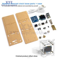 DIY ESP8266 Mini Weather Forecast Electronic Clock Kit 0.96″ OLED Display+Shell