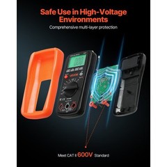 Digital Multimeter, 4000-Count TRMS DC/AC Voltmeter Current Tester, Auto-Rangin