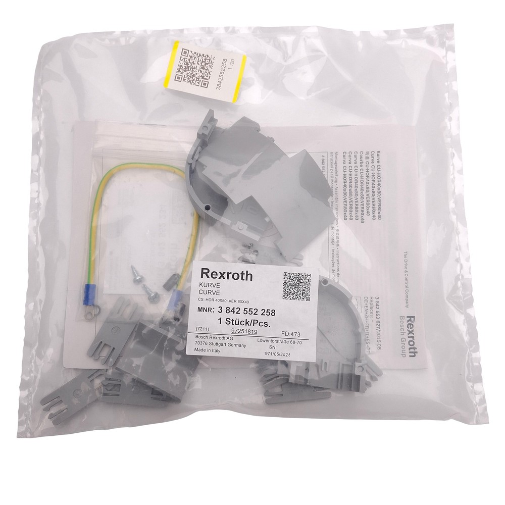 Rexroth 3842552258 Modular Cable Duct Curve, 90 Degree, HOR 40×80, VER 80×40