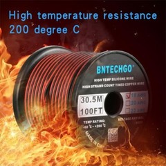 18 Gauge Flexible 2 Conductor Parallel Silicone Wire Spool Red Black High Res…