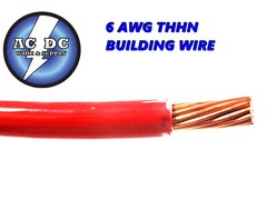 THHN 6 AWG GAUGE RED NYLON PVC STRANDED COPPER BUILDING WIRE 110′