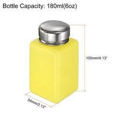 5pcs Solvent Alcohol Dispenser 180ml Push Down Nail Polish Remover Bottle Yellow