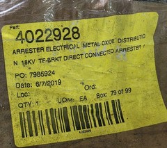 Hubbell Ohio Brass PDV100 Optima Dist Surge Arrester 18kV/ 15.3kV MCOV