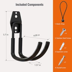 EV Charger Holder Wall Mount | Heavy-Duty J-Hook for Cable Retractor, Durable St