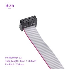 12Pins 30cm IDC Wire Flat Ribbon Cable FC to FC Jumper Wire for Computer LED DVD