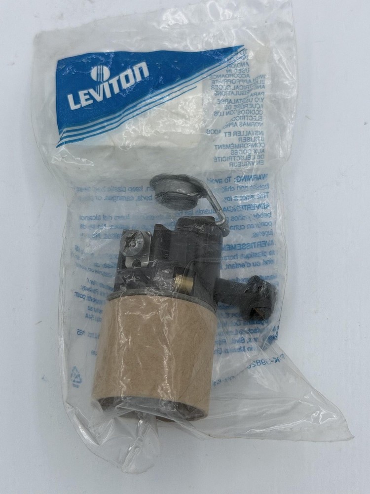 Leviton Black Plastic Power Inlet Round Connector Cord Plug Mexico 078477290705