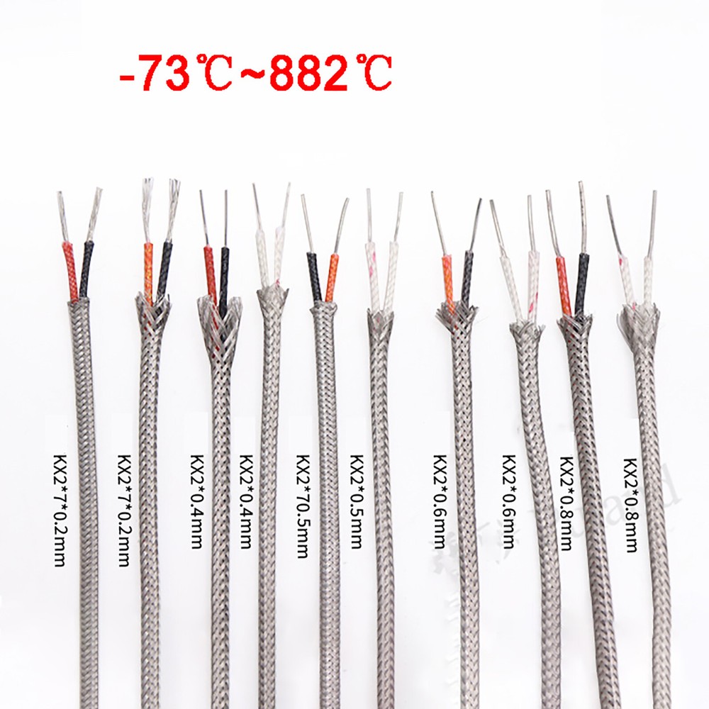 Type K Thermocouple Compensating Cable Extension Wire, Stainless Steel Shield