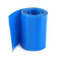 2Meter 64mm Width PVC Heat Shrink Wrap Tube Blue for AA Battery Pack